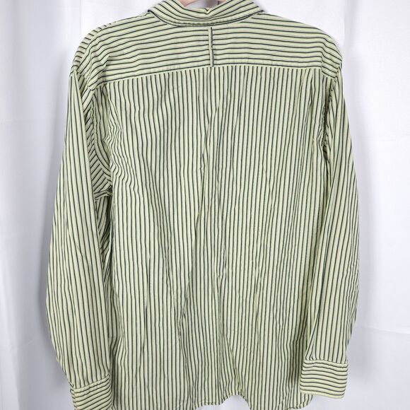VTG Banana Republic Mens Large Green Striped Long Sleeve Button Down Shirt - Picture 3 of 8